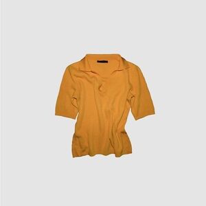 CH Carolina Herrera Yellow Waffle Knit Shirt